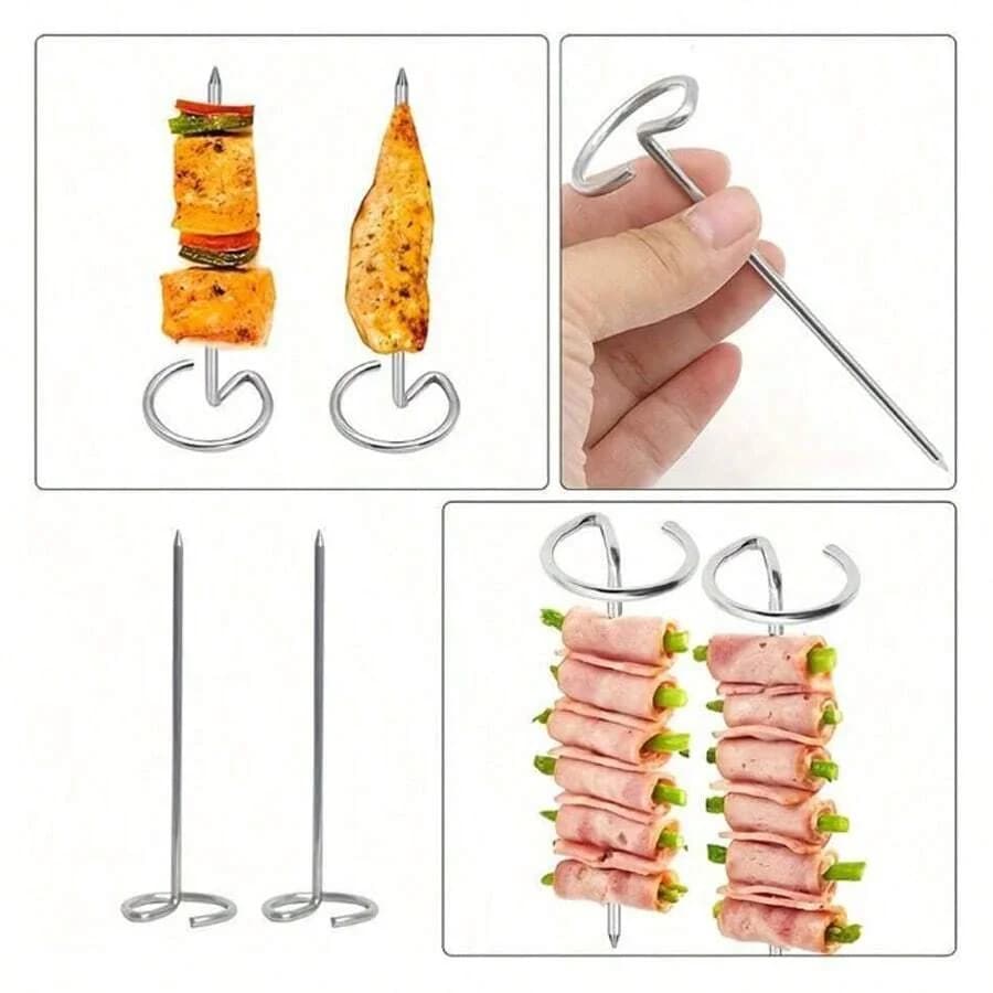 10/20/30pcs Kabob Skewers Stainless Steel Sticks For Grilling Reusable Kebab Tool Barbecue Stainless Steel BBQ Stick Chicken