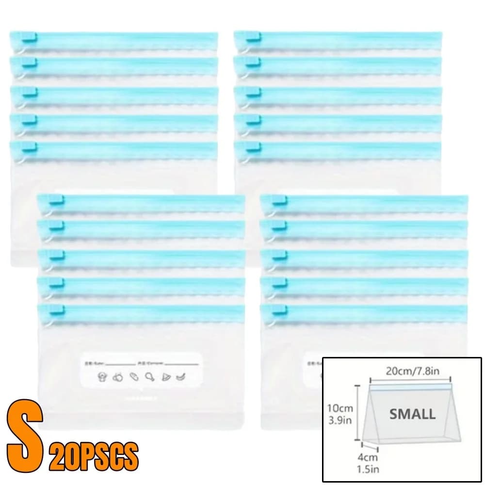10-90pcs Fresh-keeping Storage Bags Zipper Sealed Food Bags for Fruits Grains Vegetables Meat Leakproof Freezer Storage Access
