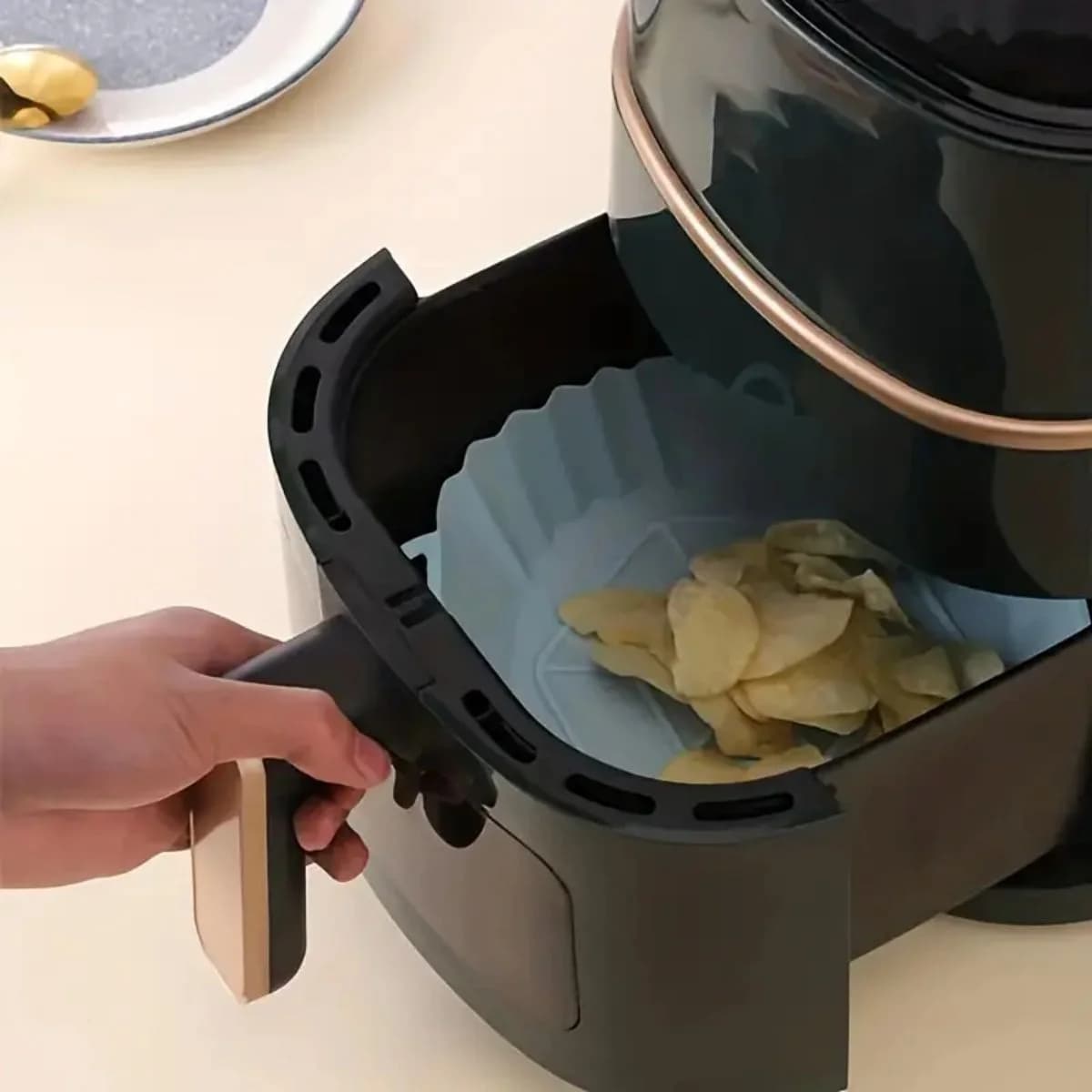 Reusable Air Fryer Silicone Pot Non Stick Baking Liner Heat Resistant Kitchen Cooking Mat Household Food Grade Bakeware Supplies