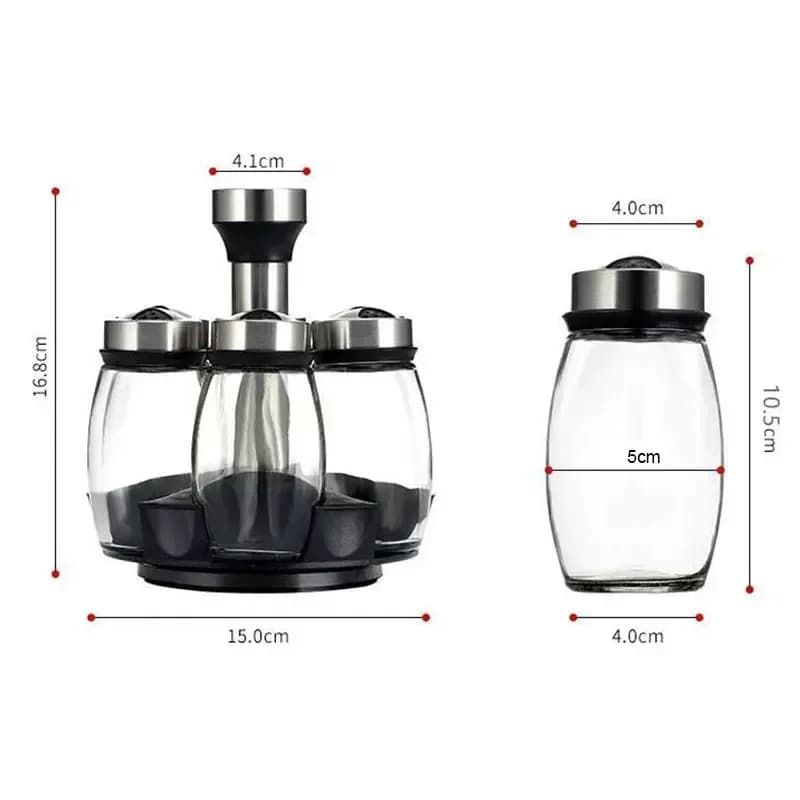 NEW Single Bottle Glass Jar and Spice Jar Set Rack Glass Seasoning Sugar Pepper Bottles Salt Shakers Holder Kitchen Storage Rack