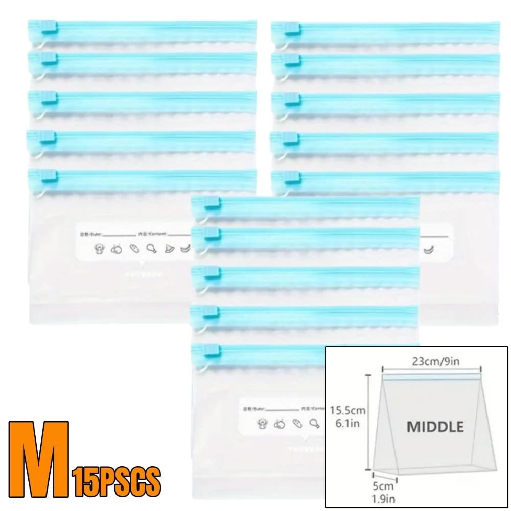 10-90pcs Fresh-keeping Storage Bags Zipper Sealed Food Bags for Fruits Grains Vegetables Meat Leakproof Freezer Storage Access